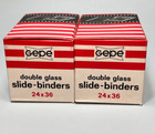 2x Boxes 40 Gepe 24x36 Double Glass Slide Binders Mounts Photo Projector Tin 2mm