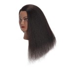 Mannequin Head 100  Real Human Hair 16in Afro Training Head With Clamp Black 1pc
