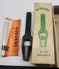 Osborne 1 2  Round Arch Hole Punch Leather Rubber Plastic   3 More Assorted Vtg 
