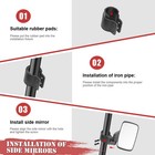 For Kubota Rtv500 Rtv-x1140 Rtv-x900 Rear-view Center   Side Mirrors Handle Grab