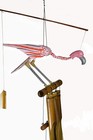 Hand Carved Bamboo Wood Flamingo Nautical Wind Chime Tiki Garden Home Pool Patio