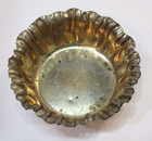 Primitive Old Unmarked Silver-plate Crinkle Tin Antique Small 2x5 Candy Nut Bowl