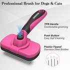 Swihauk Self-cleaning Pet Slicker Brush  Pink Grooming Brush For Dogs Cats