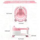 Pink Baby Bath Seat Non-slip Toddler Tub Seat Sit Up Support Four Suction Cups