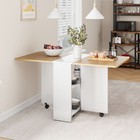 Folding Dining Table With Wheels Storage Racks Kitchen Table For Small Apartment