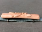 Y8222 Obidome Coral Engraving Sash Clip Brooch Japan Antique Kimono Accessory