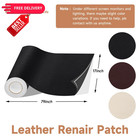 Lifeshoon Leather Repair Patches  Self Adhesive 17x79 Inch  Perforated Black