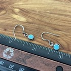 Vintage Sterling Silver 925 Turquoise Small Pierced Dangle Earrings