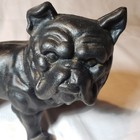 Vintage Cast Iron Black English Bulldog Coin Bank doorstop Heavy