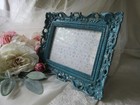 Vintage Turquoise patina victorian Frame ornate 5x7 Frame event bridal aged goth