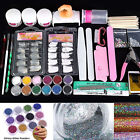 Acrylic Nail Kit Acrylic Powder Glitter Nail Art Manicure Tool Tips Brush Set Us