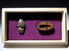 Genpei Ujigawa Samurai War  Fuchi kashira Edo Original Tsuba Antique