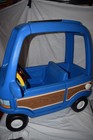 Vintage Little Tikes Tykes Blue Mini Van Woody Coupe Push Car Ride On Vguc Htf