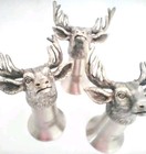 Set Of 3 New Jagermeister Pewter Stag Deer Buck Vintage Shot Glass 3 5    Tall