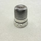 Antique Sterling Silver Heart Honeycomb Pattern Thimble Sewing Collectible