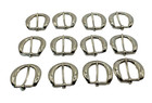 Horse Tack Set Of 12 North And Judd 7 8  Nickel D Shaped Belt Buckles