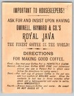 Royal Java Victorian Trade Card Grandma  Child And Cat W  Cup Of Coffee