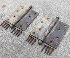 Pair 5 x5  Antique Vintage Old Copper Steel Exterior Entry Door Hinges Ball Tip