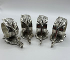 Vintage Pewter Napkin Rings Set Of 4 Holly Leaf Design Christmas Wedding Gift