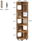 6-tier Tall Corner Shelf  71   Rustic Narrow Corner Bookshelf With Square Rack