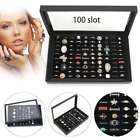 2pack 100 Slots Jewelry Ring Display Organizer Tray Holder Earrings Storage Case