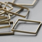 10 Pieces Raw Brass Bead Frame - Square - No Hole 25x25x2mm  3457c 