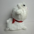 Kaomoji Alpaca Hood Amuse Plush 6  Stuffed Toy Doll Japan White With Red Bow