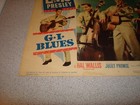 Elvis Presley 1960 Original Lobby Card G i  Blues Elvis Singing Scene 11  X 14 