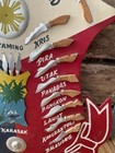  philippines   weapons Of Moroland  Handmade Swords On Wood Plaque Shield 1960s