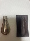 Gucci Shoe Horn Compact Silver Color With Brown Leather Case
