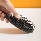 Round Boar Bristle Hair Brush Soft Styling Comb For Women Portable Salon Tool