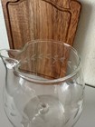 Vintage Anchor Hocking Etched Glass Martini Cocktail Pitcher Footed Leaf Etching