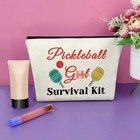 Sazuwu Pickleball Gifts For Girls Makeup Bag Cosmetic Organizers Travel White