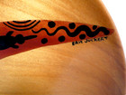 Vintage Eric Juckert Kauri Wood 9   Plate Handpainted Aussie Aboriginal Weapons