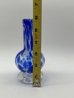Hand Blown Art Glass Vase Blue And White