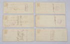 Lot Of 6 Antique First National Bank Of Chicago Bank Checks 1879