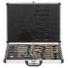 Reduced Shank Hss Cobalt Drill Bit Set Silver   Deming Size 1 2 - 1    17pc Set