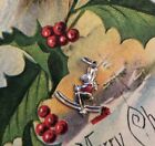 Vintage Antique Austrian 800 Silver Enamel Rare Bunny Skiing Holiday Charm