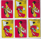 Swap Lot 6 Vintage Mint Japanese Geisha Girl Pinup Playing Cards