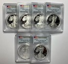 2018-s Silver Eagle Proof First Strike Pcgs Pr70dcam   Consecutive Nmbr Slabs  