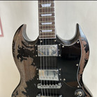 Custom Vintage Ruins Black Sg Electric Guitar Hh Pickups Ship From Usa
