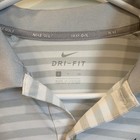 Nike Golf Dri-fit Men s S White gray Striped Polo Short Sleeve Breathable