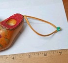 Vintage Dutch Wooden Clog Pincushion Thimble Holder Sewing Set