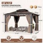 10 X 12 Ft Outdoor Pc Double Roof Gazebo With Nettings curtains aluminum Frame