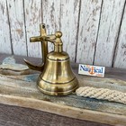 Anchor Ship Bell W  Rope Lanyard  Antique Brass Finish  Nautical Wall Decor