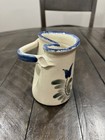 Bujno Blue Stoneware Studio Pottery Crock Floral Vase 2001 Signed