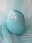 Vintage Mid Century Aqua Turquoise Vase Flat round 6 