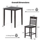 5 Pcs Counter-height Dining Table Set For 4 Square Kitchen Table   4 Bar Chairs