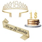 18th Birthday Decorations For Girls With 18th Birthday Sash And 18th gold 