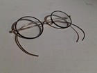 Antique Yellow Gold Filled Windsor Black Celluloid Round Rim Lennon Eyeglasses